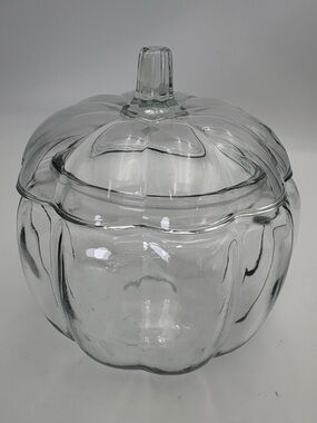 Anchor Hocking Clear Glass Pumpkin Candy Jar with Lid